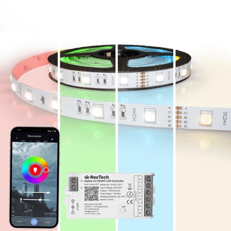16 meter complete set RGBW led strip met zigbee controller