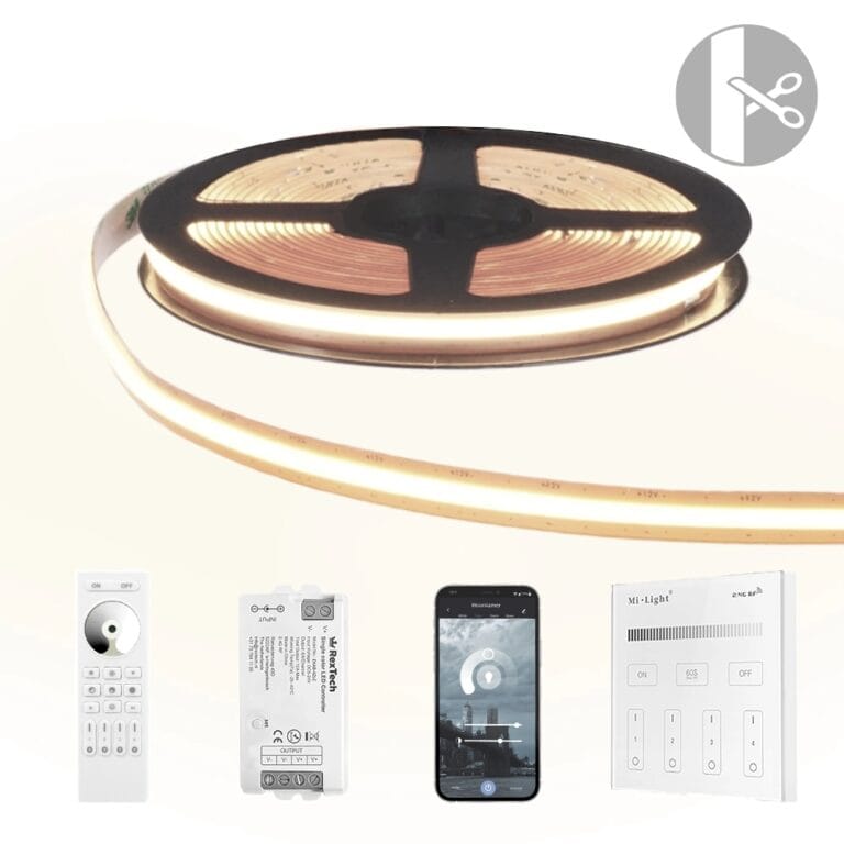 40 meter helder wit led strip cob met 600 leds per meter – complete set