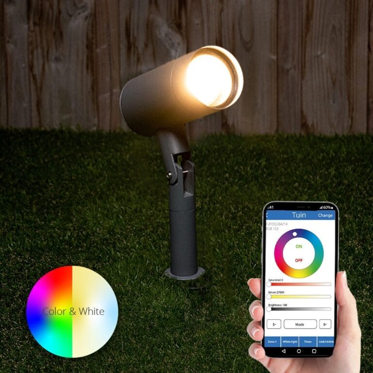 Antraciete prikspot voor buiten met milight gu10 spot – rond – verstelbaar