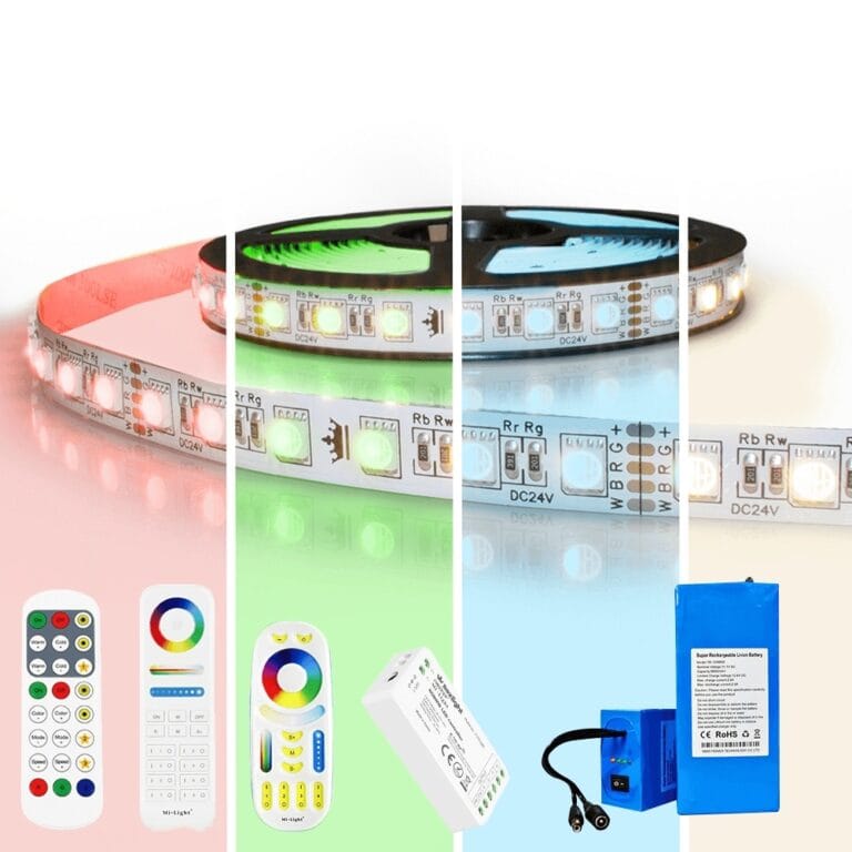 Led strip op batterij RGBWW premium complete set 5 meter