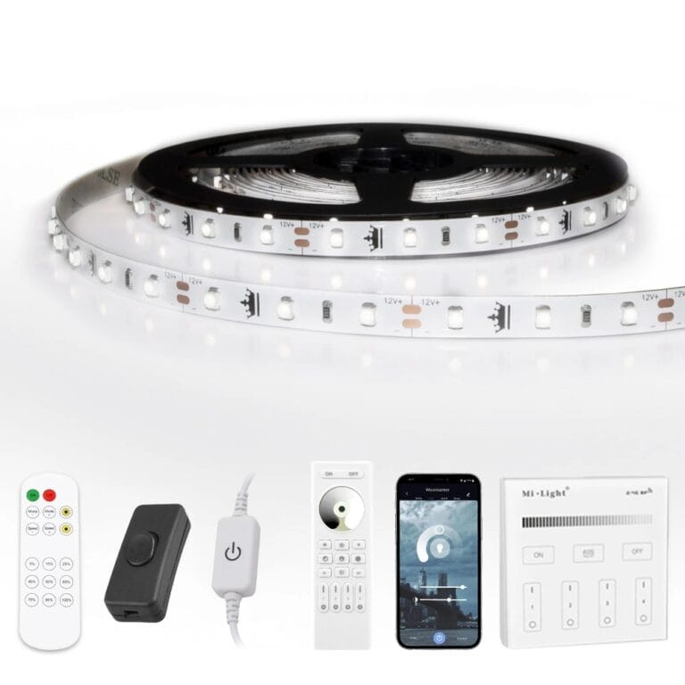 3 meter – 180 leds complete led strip set daglicht wit