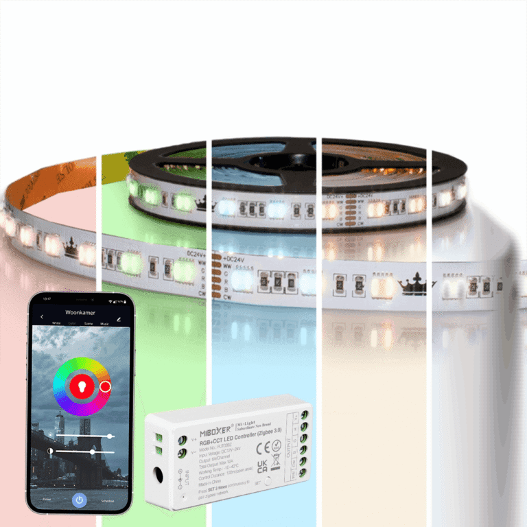 Hue compatible – Zigbee controller met 10 meter RGBWW White and Color ledstrip – Complete set