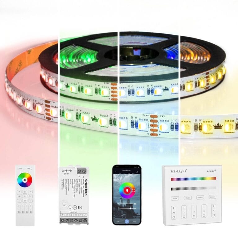 23 meter RGBW led strip complete set – pro 96 leds per meter – multicolor met warm wit