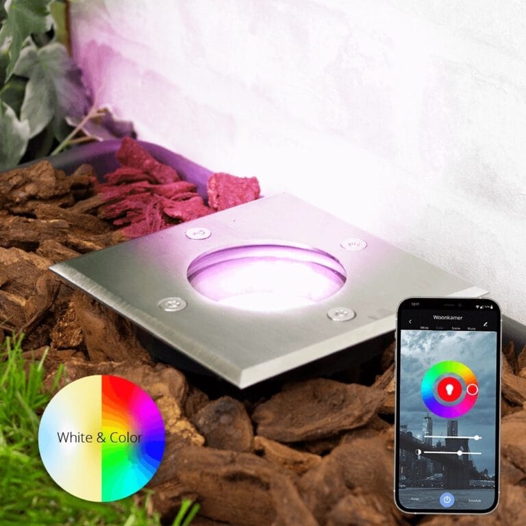 Inbouw grondspot voor buiten met zigbee gu10 spot – recht