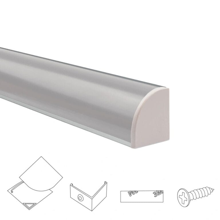Ledstrip profiel hoek slim line – compleet met afdekkap 3 meter