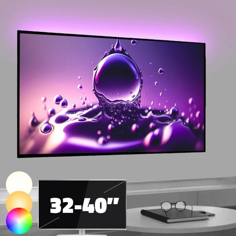 Tv backlight set met 1 RGBWW ledstrip voor tv’s 32-40 inch