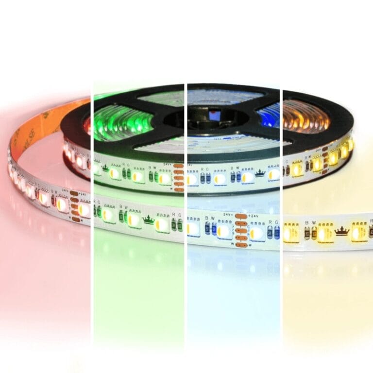 5 meter RGBW led strip pro met 96 leds per meter – multicolor met warm wit – losse strip