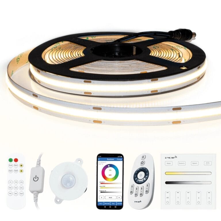 1 meter helder wit led strip cob met 504 leds per meter – complete set