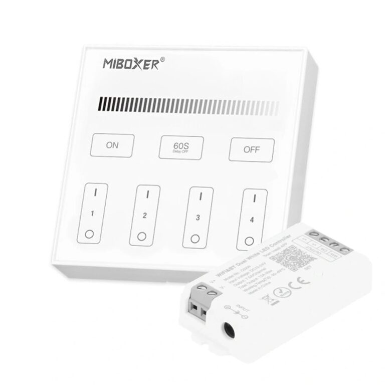 Draadloos milight touch wandpaneel & wifi controller voor witte led strips – complete set