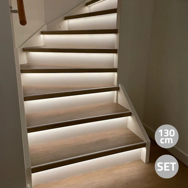 Trapverlichting led strip helder wit – complete set 130 cm