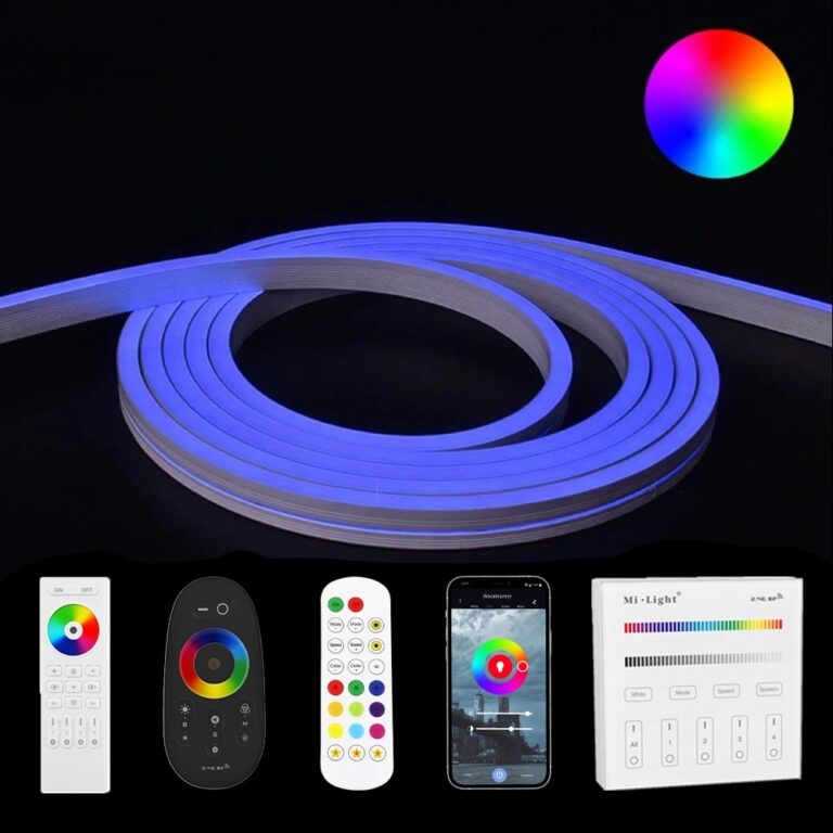 5 meter RGB neon led flex maxi recht – complete set neon verlichting