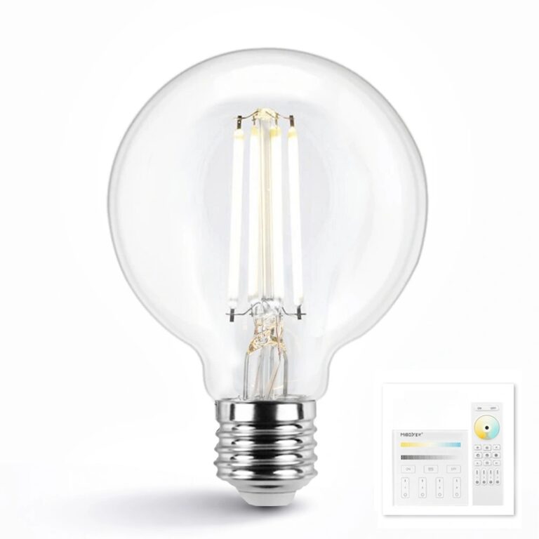 Dual white smart filament lamp van milight 7w e27 fitting – g95 model – met afstandsbediening