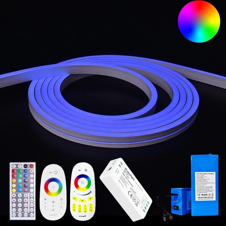 Led strip op batterij neon RGB maxi recht complete set 2 meter