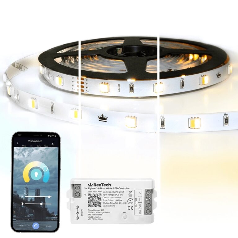 19 meter complete set dual white led strip met zigbee controller