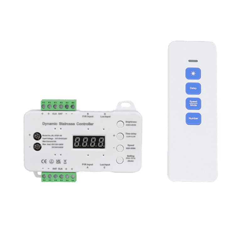 Dynamische trapverlichting controller inclusief sensoren en afstandsbediening – 12 programma's