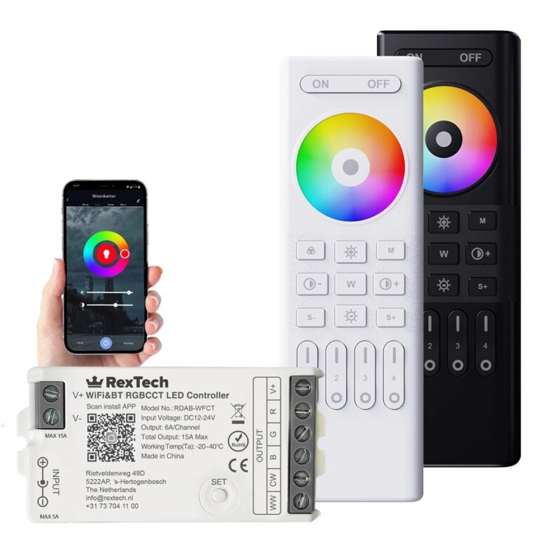 Touch rf 4-zone afstandsbediening RGBWW + wifi – compleet