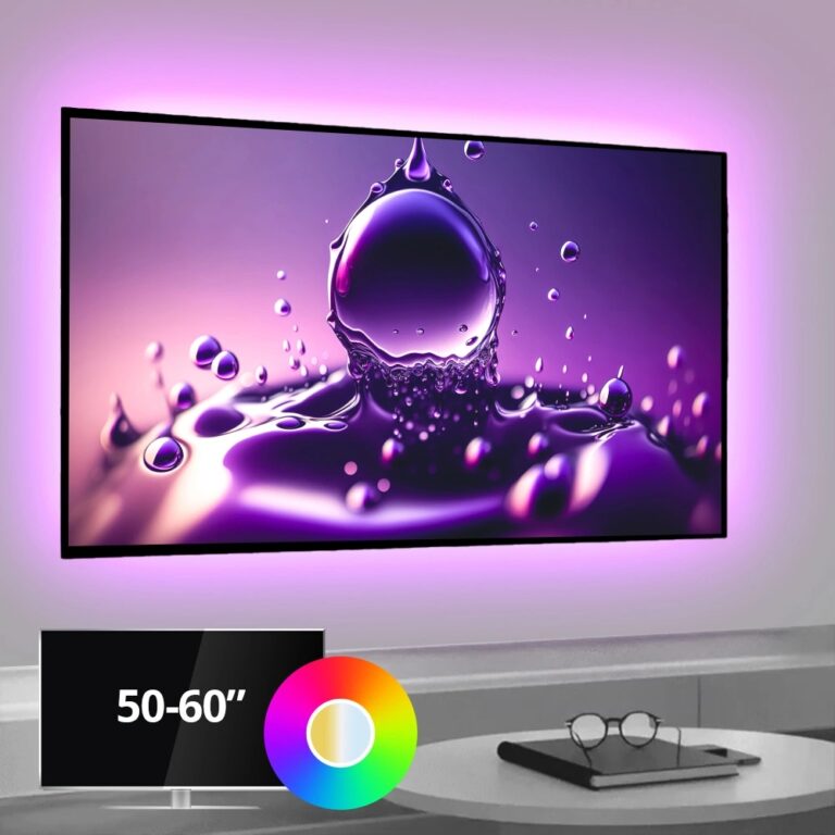 Tv backlight set met 2 RGBWW ledstrips voor tv’s 50-60 inch