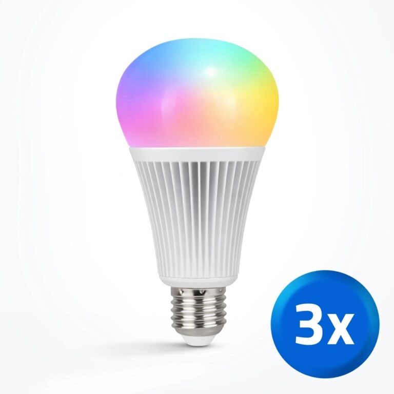Wifi led lamp RGBW 9w e27 fitting voordeelset van 3