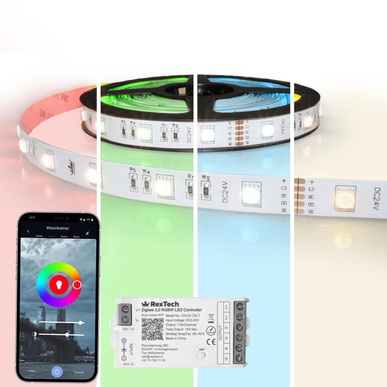 17 meter complete set RGBW led strip met zigbee controller