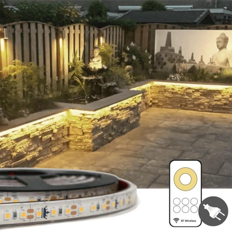 18 meter warm witte led strip voor buiten complete set