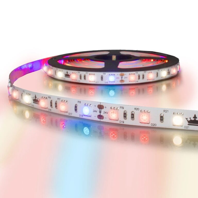 5 meter groei led strip ip20 24v – r:w:r:b=2:1:2:1 – 60 leds p/m