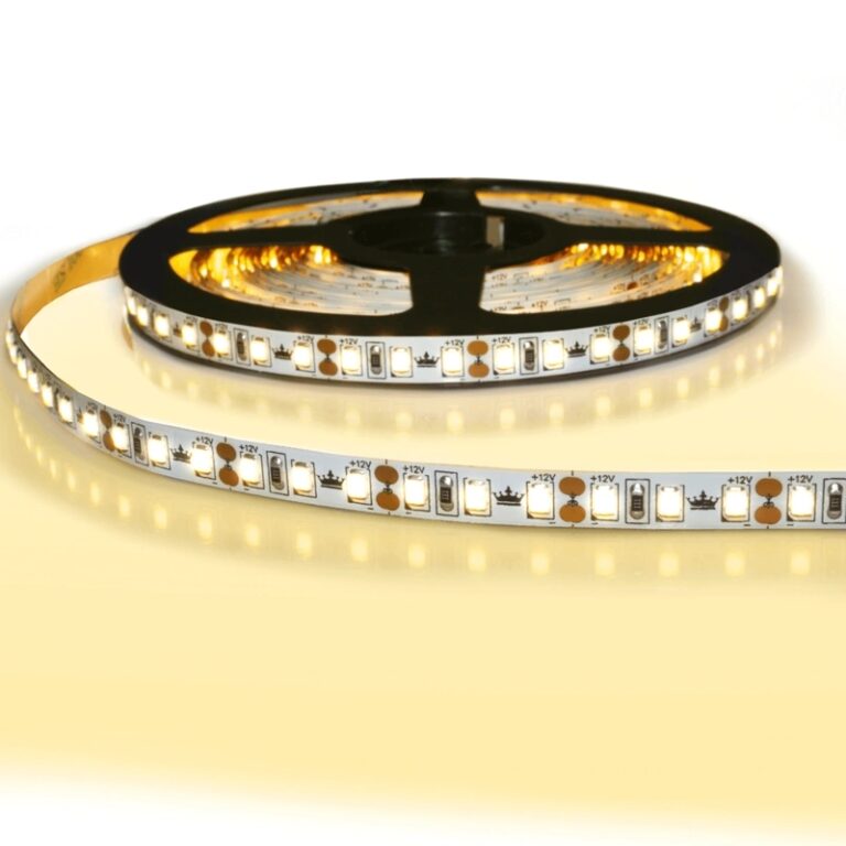 5 meter led strip ip20 12v of 24v – extra warm wit 2400k – 120 leds p/m