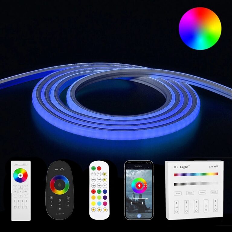 5 meter RGB neon led flex midi top view – complete set neon verlichting