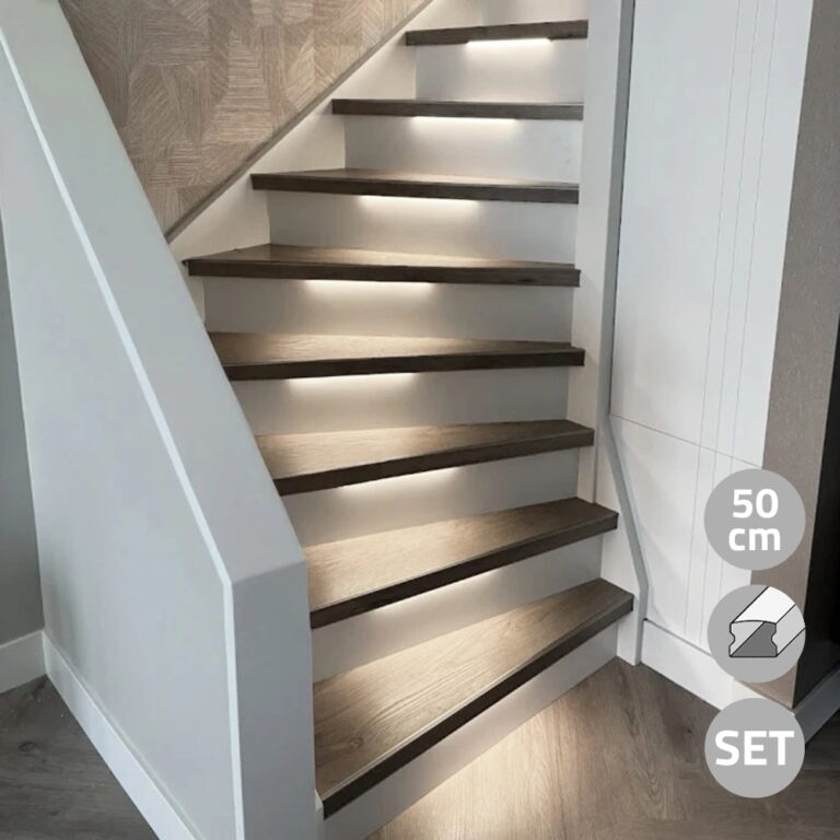 Trapverlichting led strip helder wit 50 cm – complete set inclusief profiel