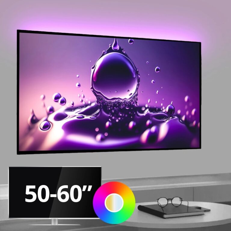 Tv backlight set met 1 RGBWW ledstrip voor tv’s 50-60 inch
