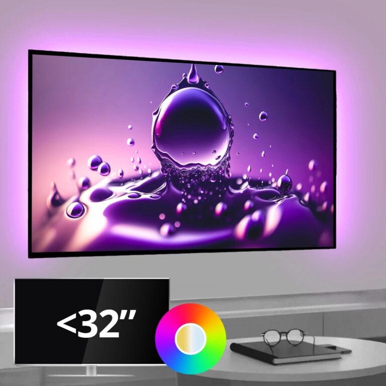 Tv backlight set met 3 RGBWW ledstrips voor tv’s