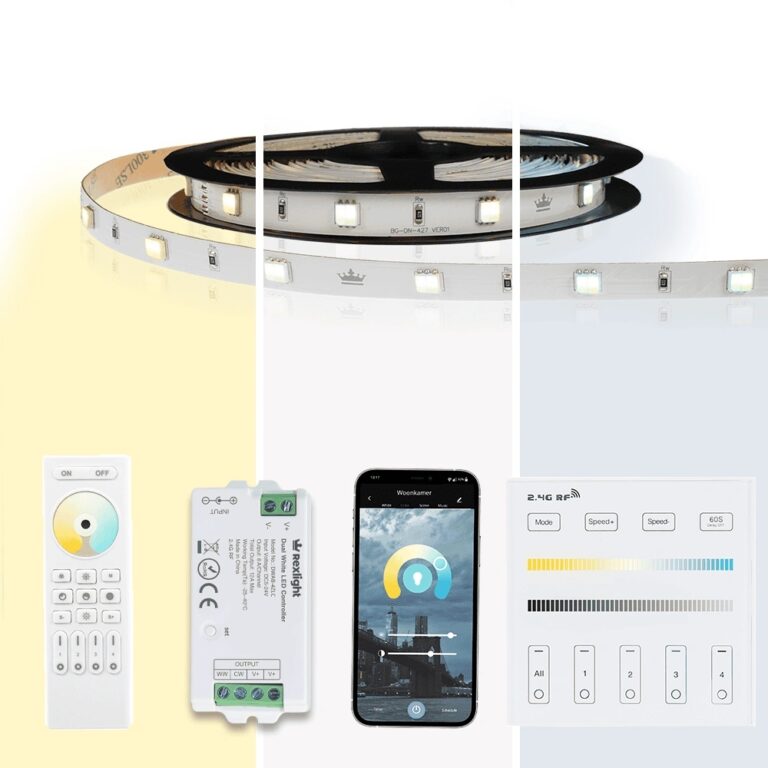 18 meter dual white led strip complete set – basic 1080 leds