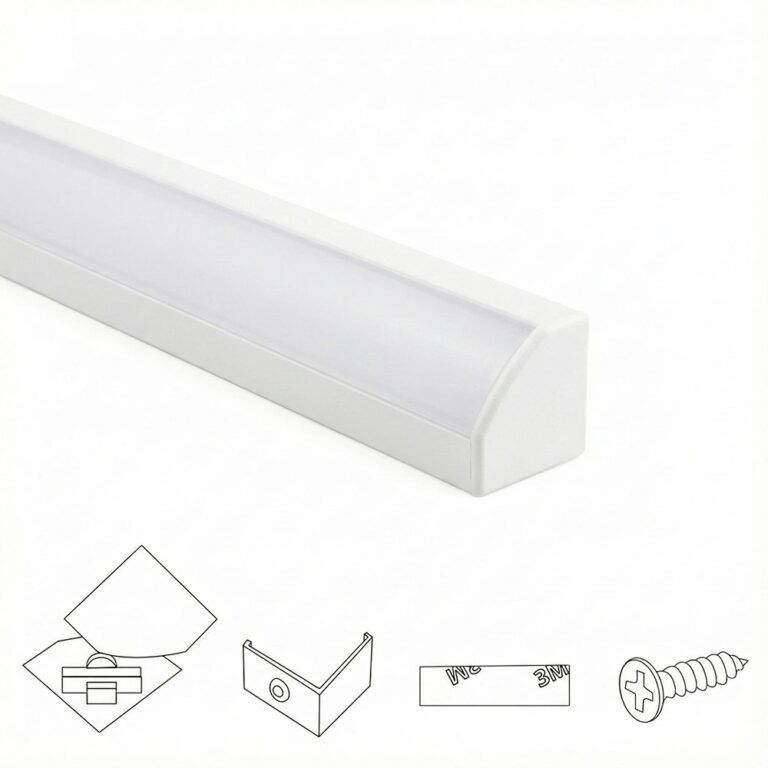 Ledstrip hoekprofiel wit – slim line – compleet inclusief afdekkap 4 meter