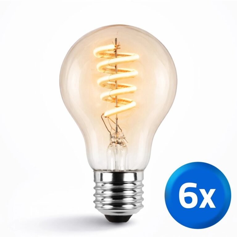 Zigbee e27 spiraal filament lamp dual white a60 amberkleurig – voordeelset van 6